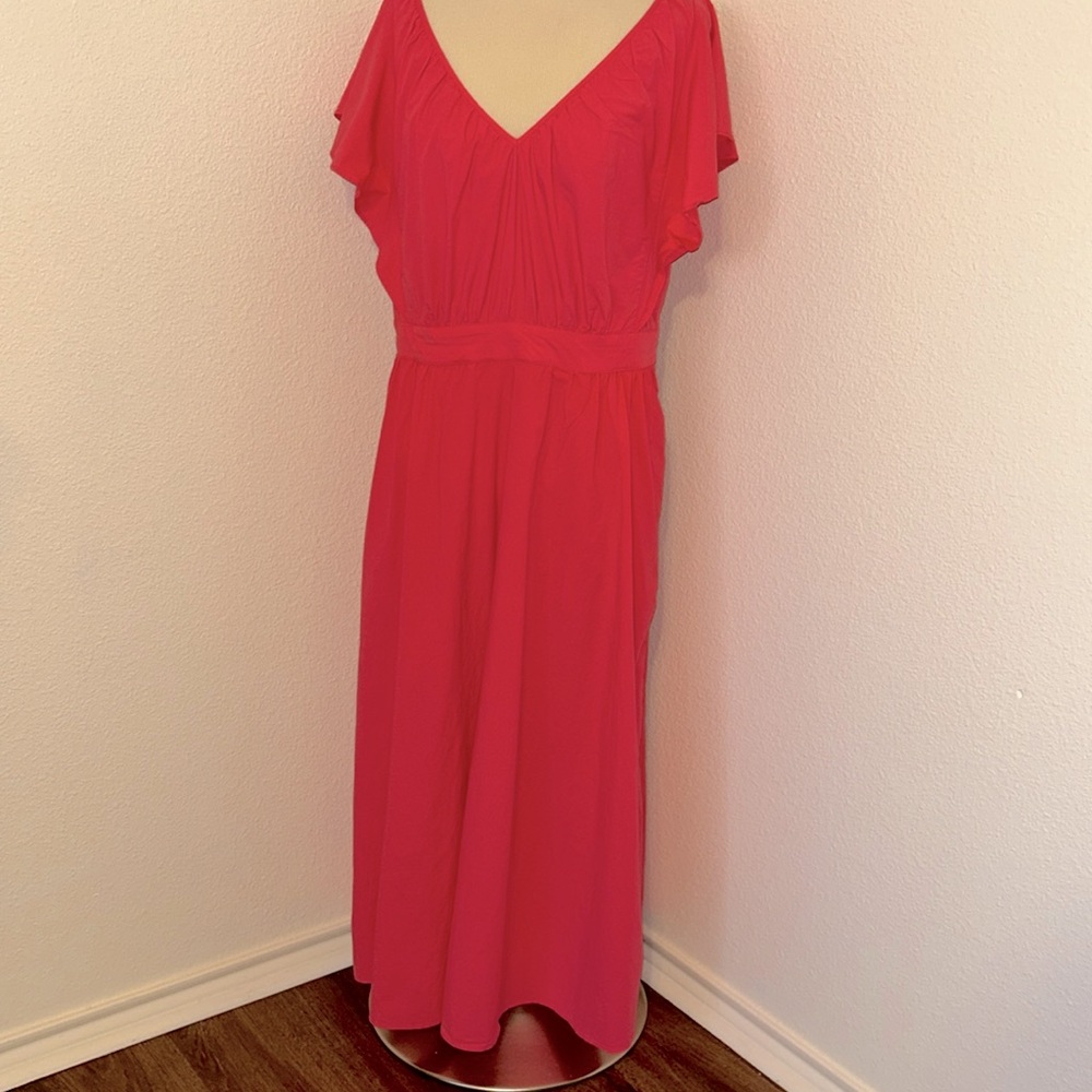 Ann Taylor Pink V-Neck Dress